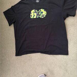 Nike Kids Black Tee with Green and Yellow Graphic